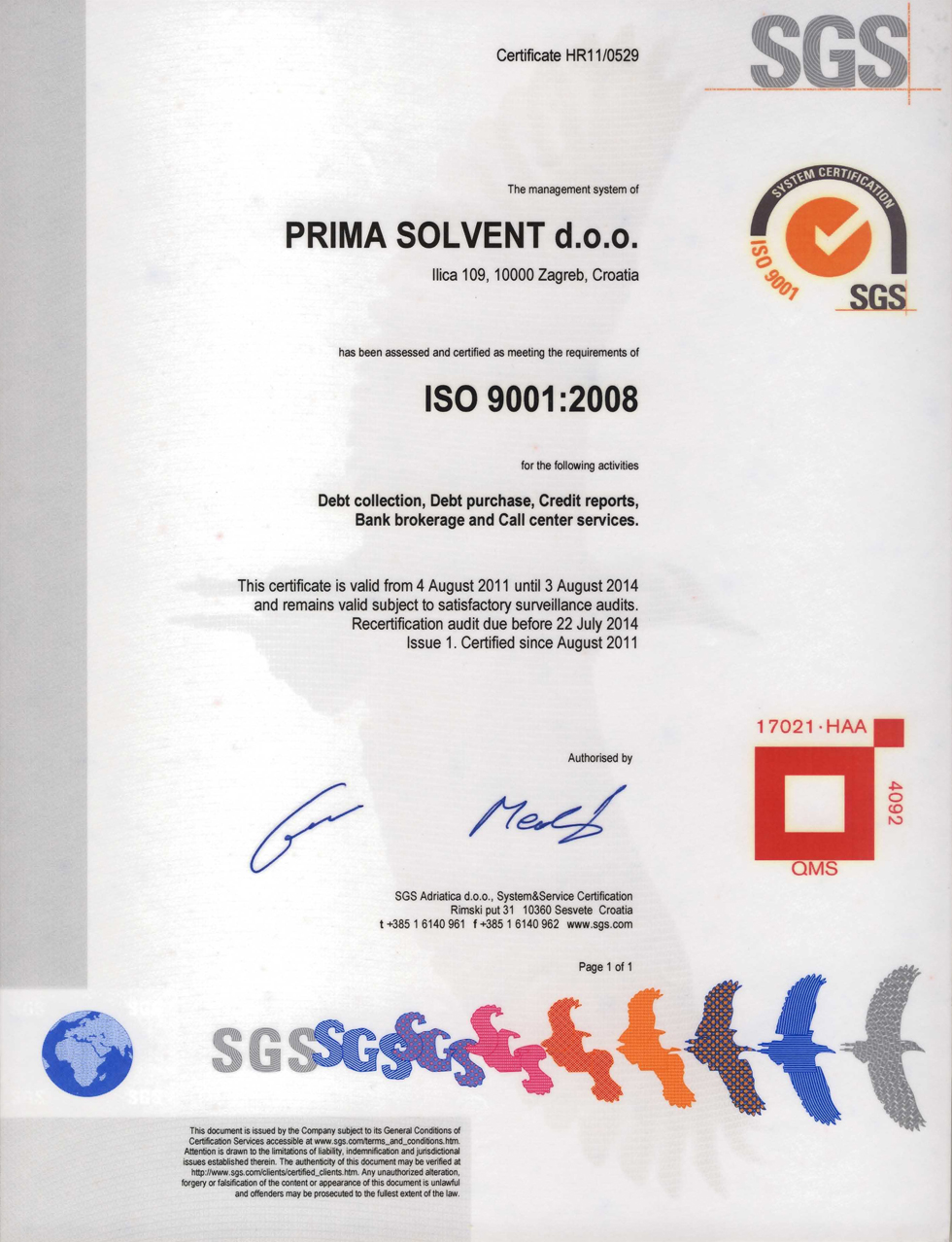Certificate HR11/0529